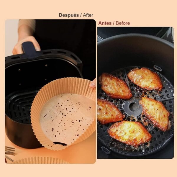 Lot de 50feuilles de papier parchemin anti-adhésif jetable sans perforation pour friteuse, four, four à micro-ondes et poêle (16 cm)