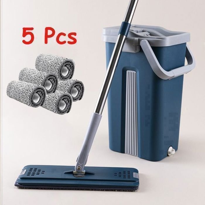 مِمسحة التنظيف الذكية مع دلو + 5 لفائف استبدال