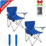 كرسي شاطئ، كرسي تخييم صيد قابل للطي مع حامل زجاجات  + جراب مقاوم للماء