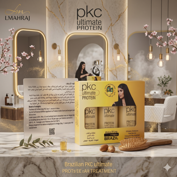 💎 ULTIMATE PKC Protéine au Collagène 3×60ml – علاج تقوية الشعر | تغذية + إصلاح + لمعان