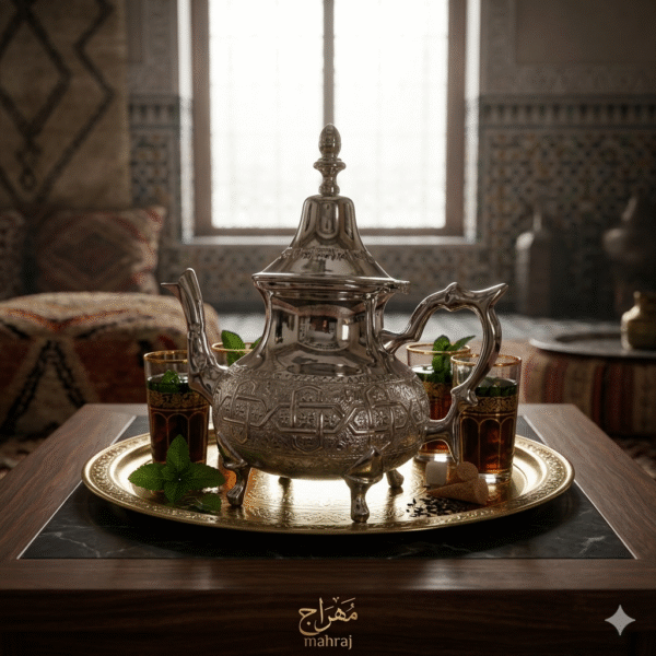 إبريق شاي تقليدي من النحاس (براد) – لمسة أصالة وأناقة لمائدة الشاي المغربية