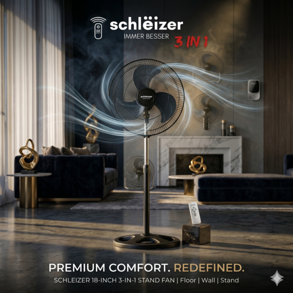 schlëizer Ventilateur sur pied de 18 pouces 3 en 1 avec telecommande