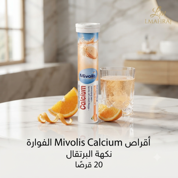 🦴 Mivolis Calcium أقراص فوارة بنكهة البرتقال – 20 قرصًا