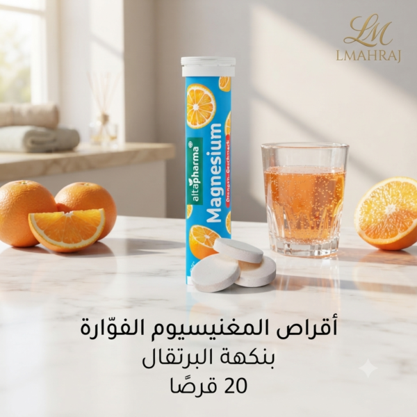 🍊 أقراص Magnesiumm الفوّارة بنكهة البرتقال – 20 قرصًا