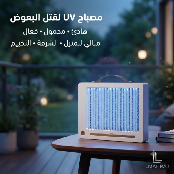 ⚡ مصباح UV كهربائي لقتل البعوض – محمول وهادئ | مثالي للمنزل، الشرفة والتخييم