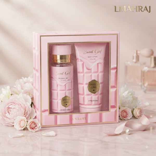 💕✨ V.V.LOVE Sweet Girl Gift Set – Fragrance Mist 100ml + Body Lotion 75ml