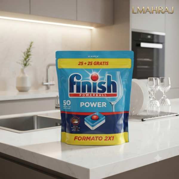 Finish Powerball 25+25 U – أقراص غسالة الأطباق لتنظيف قوي ولمعان مثالي
