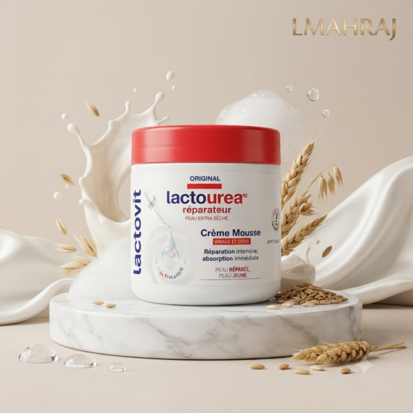 🥛 Lactovit Lactourea Repair Crème Mousse 400ml – كريم موس مرطب ومُرمم للبشرة الجافة إلى شديدة الجفاف