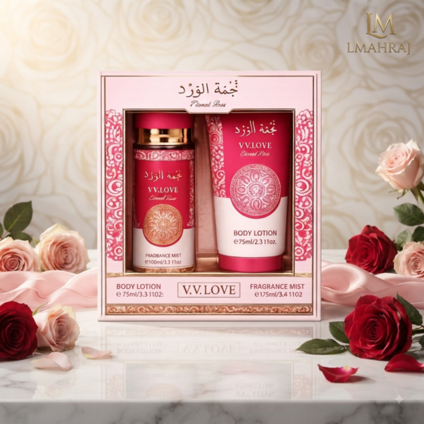 🌹✨ V.V.LOVE Eternal Rose – Coffret Parfum & Soins Corporels Femme Élégant