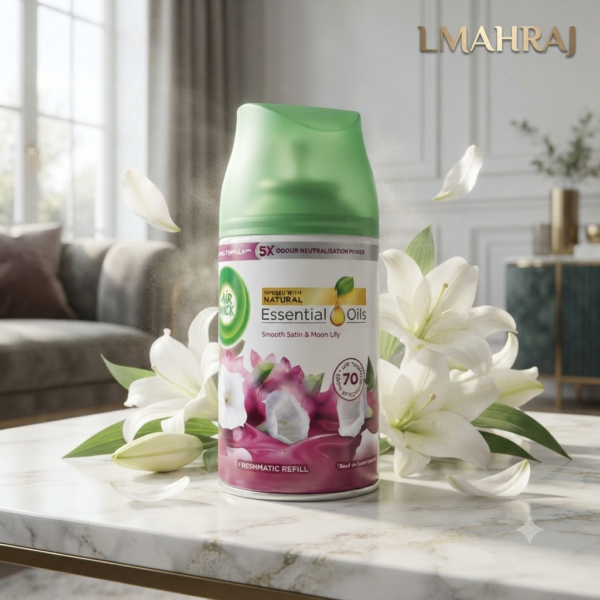 🌸 Air Wick Freshmatic Satin Lily – عبوة إعادة تعبئة لمعطر الجو برائحة زهور الزنبق – 250 مل