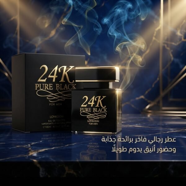 🖤✨ LONKOOM 24K Pure Black – Eau de Toilette Homme 100ml – Parfum Masculin Longue Durée