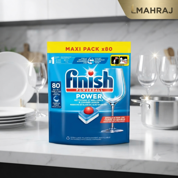Finish Powerball Tout-en-1 – Pastilles Lave-Vaisselle Nettoyage Intensif & Brillance – 80 Tablettes