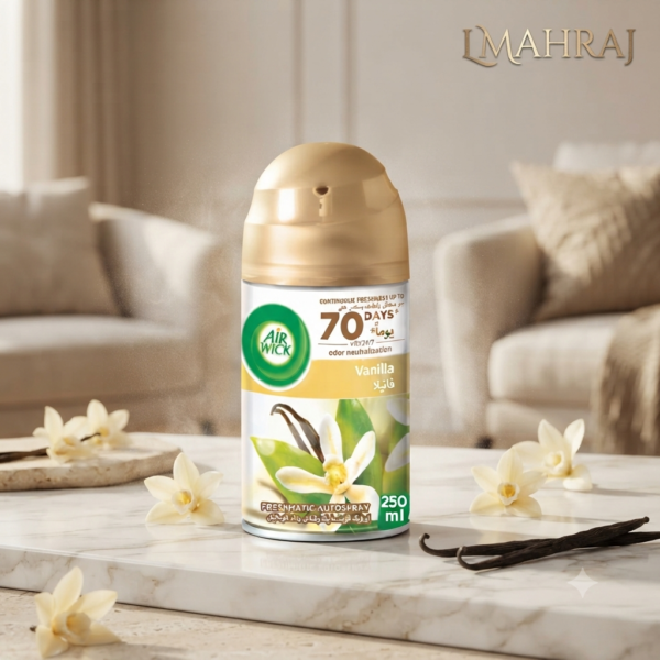 🌸 Air Wick Freshmatic Vanilla – معطر جو أوتوماتيكي برائحة الفانيلا – 250 مل